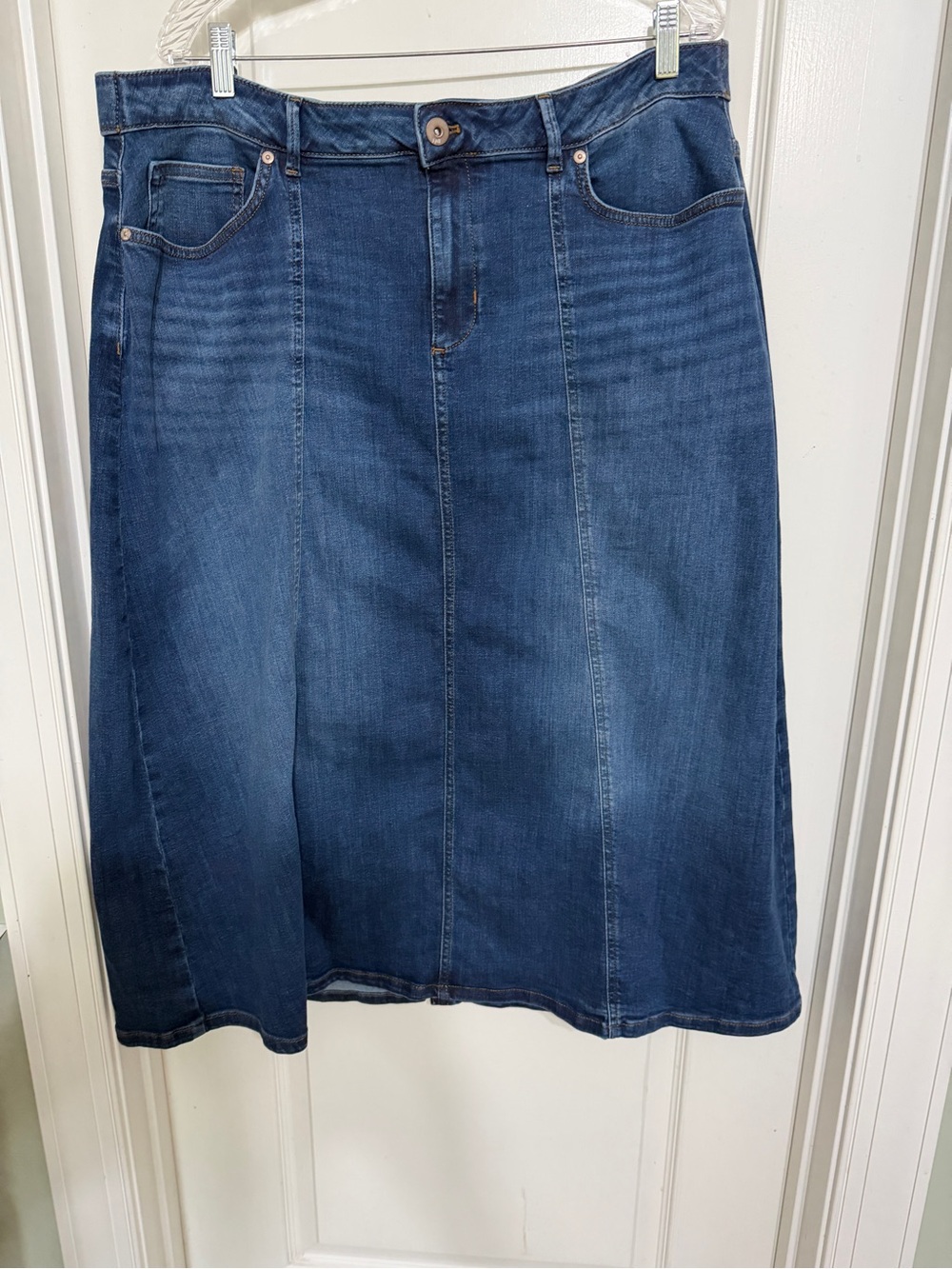 J. Jill Denim A-Line Midi Skirt in Blue Wash